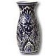 Talavera Blue Round Flower Vase