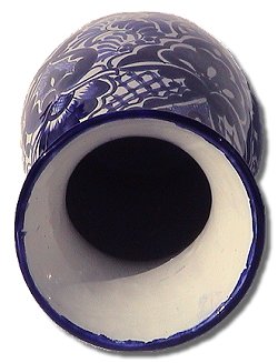Talavera Blue Round Flower Vase Details