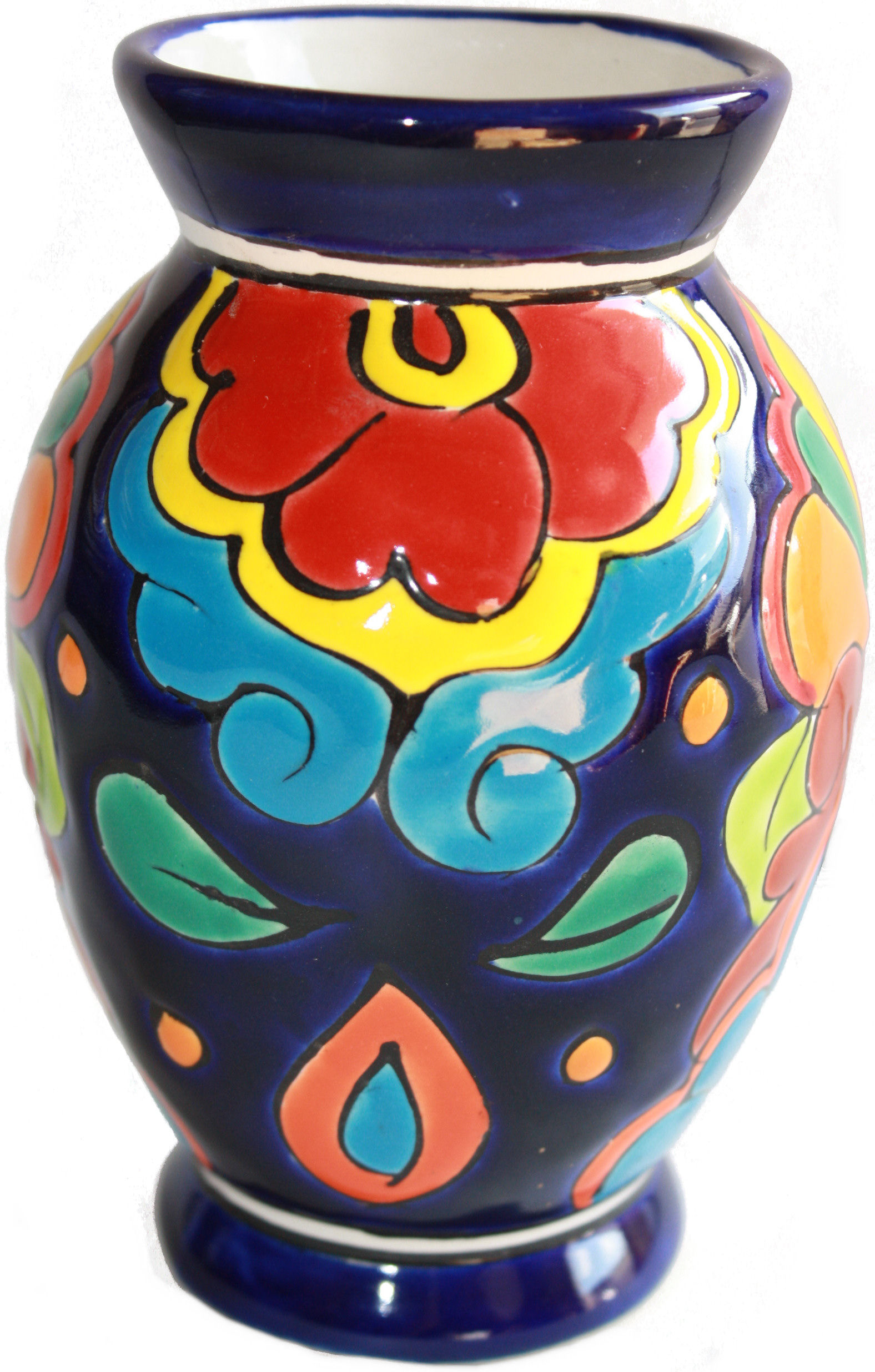 TalaMex Vallarta Rainbow Talavera Vase
