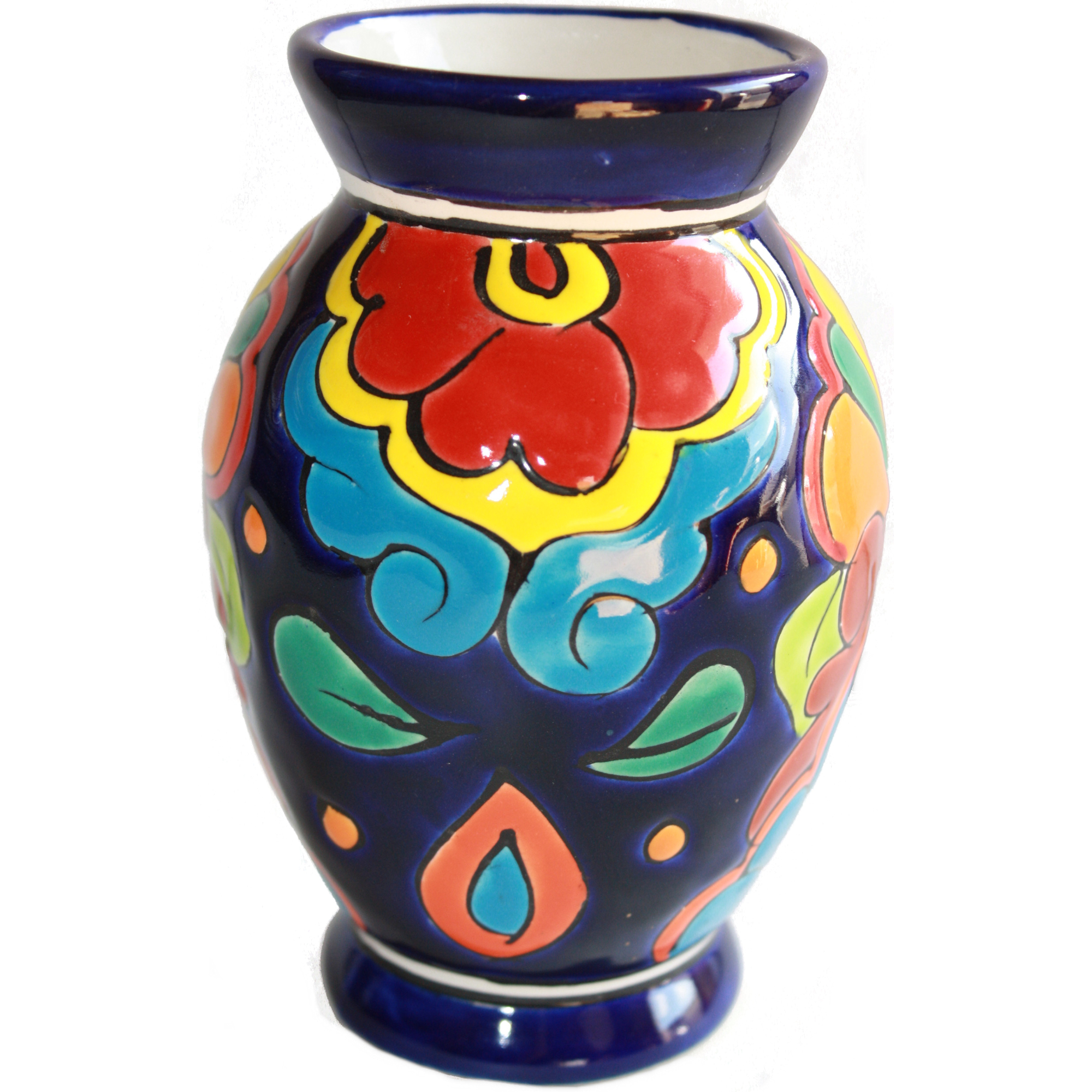 TalaMex Vallarta Rainbow Talavera Vase