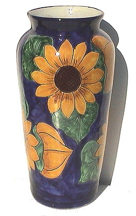 Yellow Talavera Tall Flower Vase