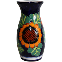 TalaMex Sunflower Talavera Round Flower Vase