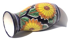 Yellow Talavera Round Flower Vase Details