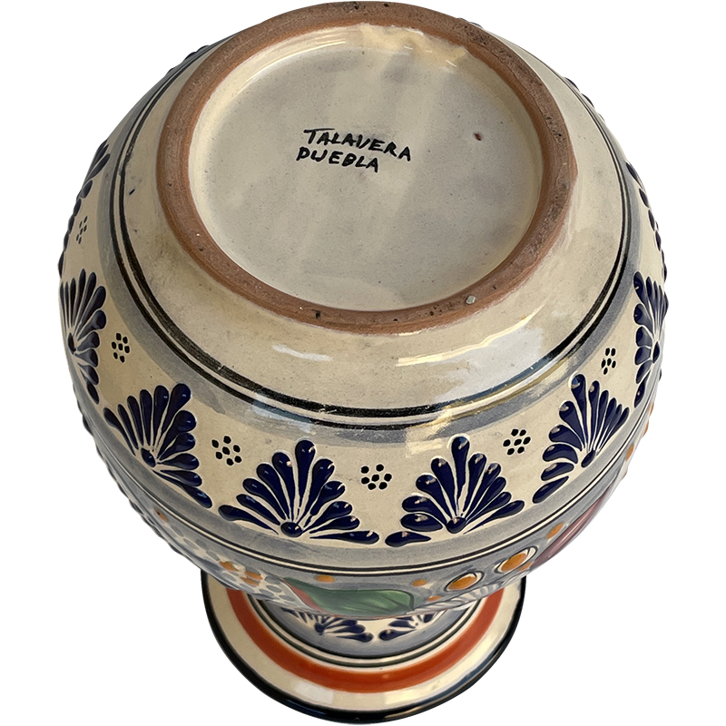 TalaMex Alamo Handmade Colorful Mexican Talavera Flower Vase Details