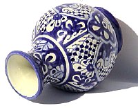 Talavera Blue Round Flower Vase Details