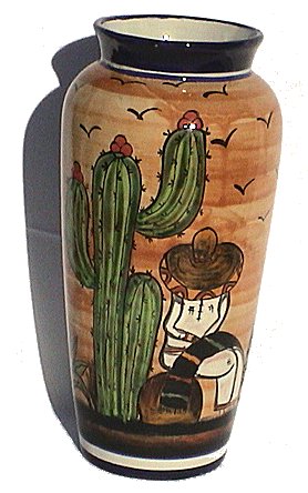 Desert Talavera Tall Flower Vase