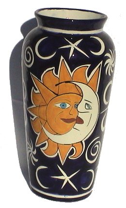 Sun and Moon Talavera Tall Flower Vase