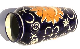 Sun and Moon Talavera Tall Flower Vase Close-Up