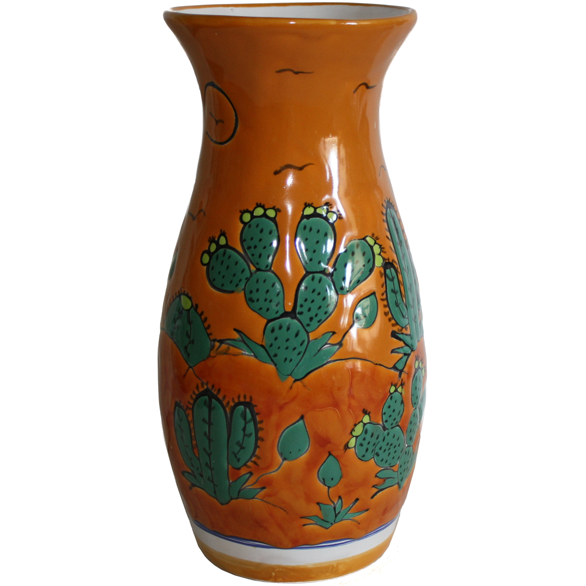 TalaMex Desert Talavera Round Flower Vase