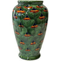 TalaMex Peacock Mermaid Talavera Flower Vase