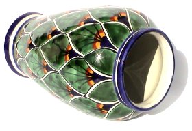 Peacock Mermaid Talavera Flower Vase Details