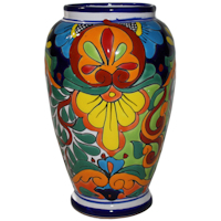 TalaMex Colorful Mermaid Talavera Flower Vase