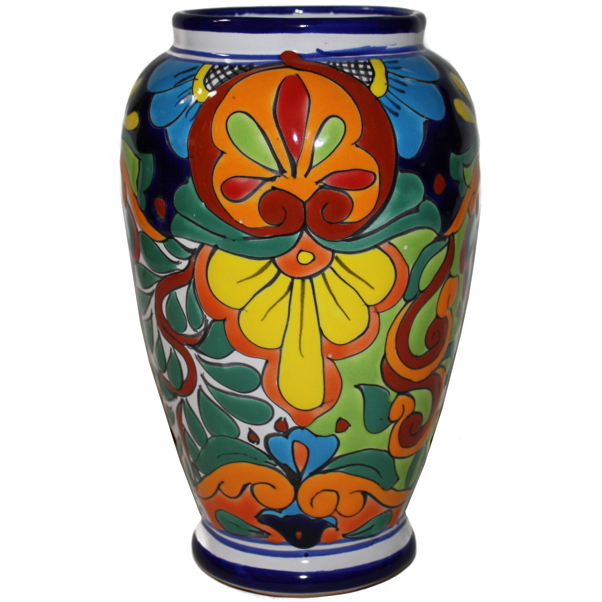 TalaMex Colorful Mermaid Talavera Flower Vase