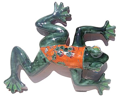 TalaMex Desert Ceramic Talavera Frog Close-Up