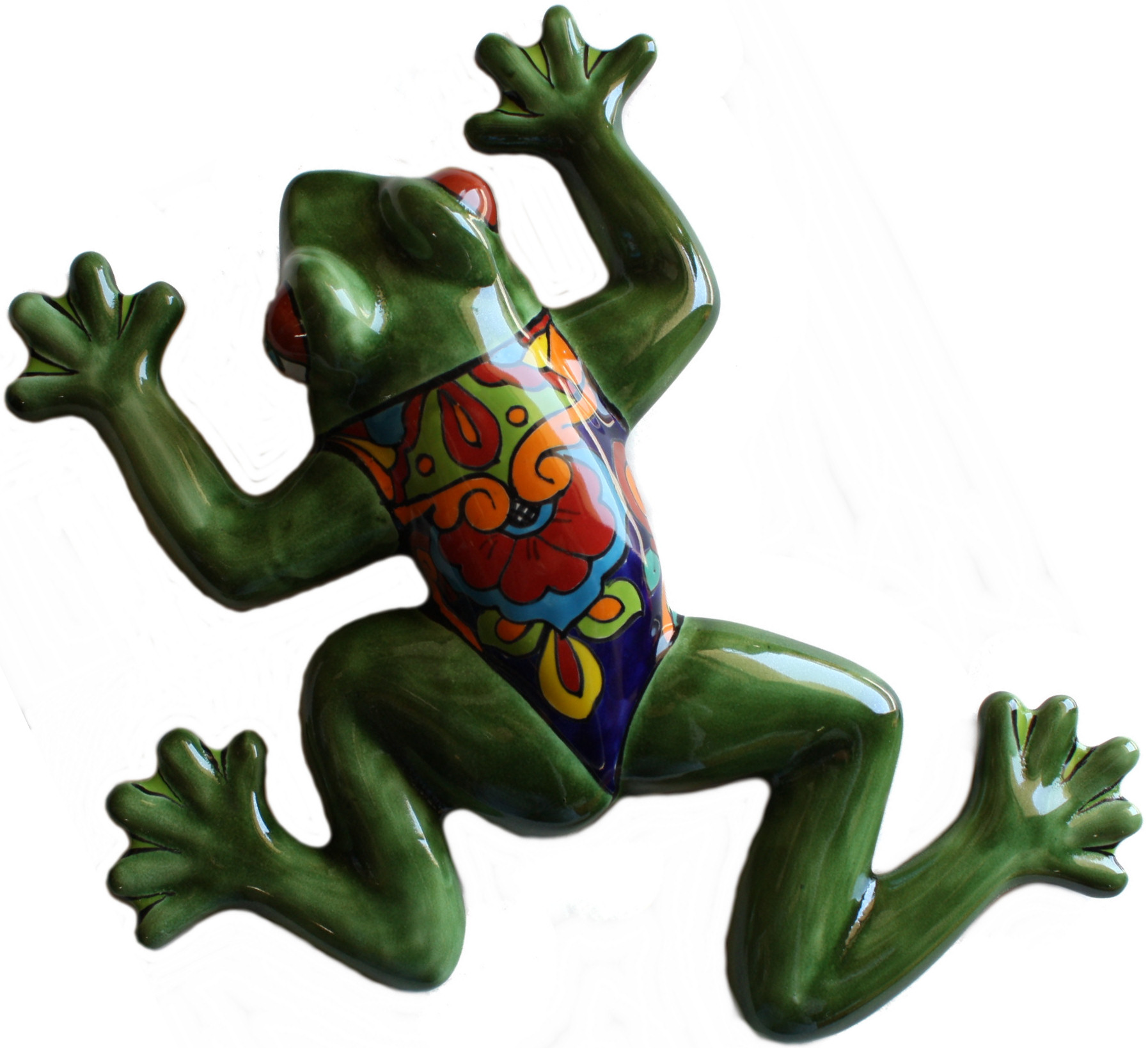 TalaMex Rainbow Ceramic Talavera Frog