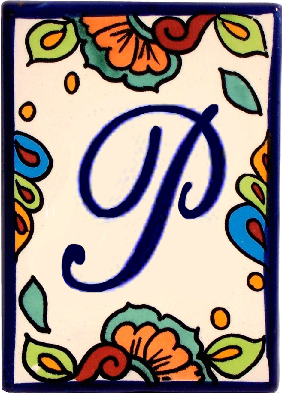 Hacienda Talavera Ceramic House Letter P