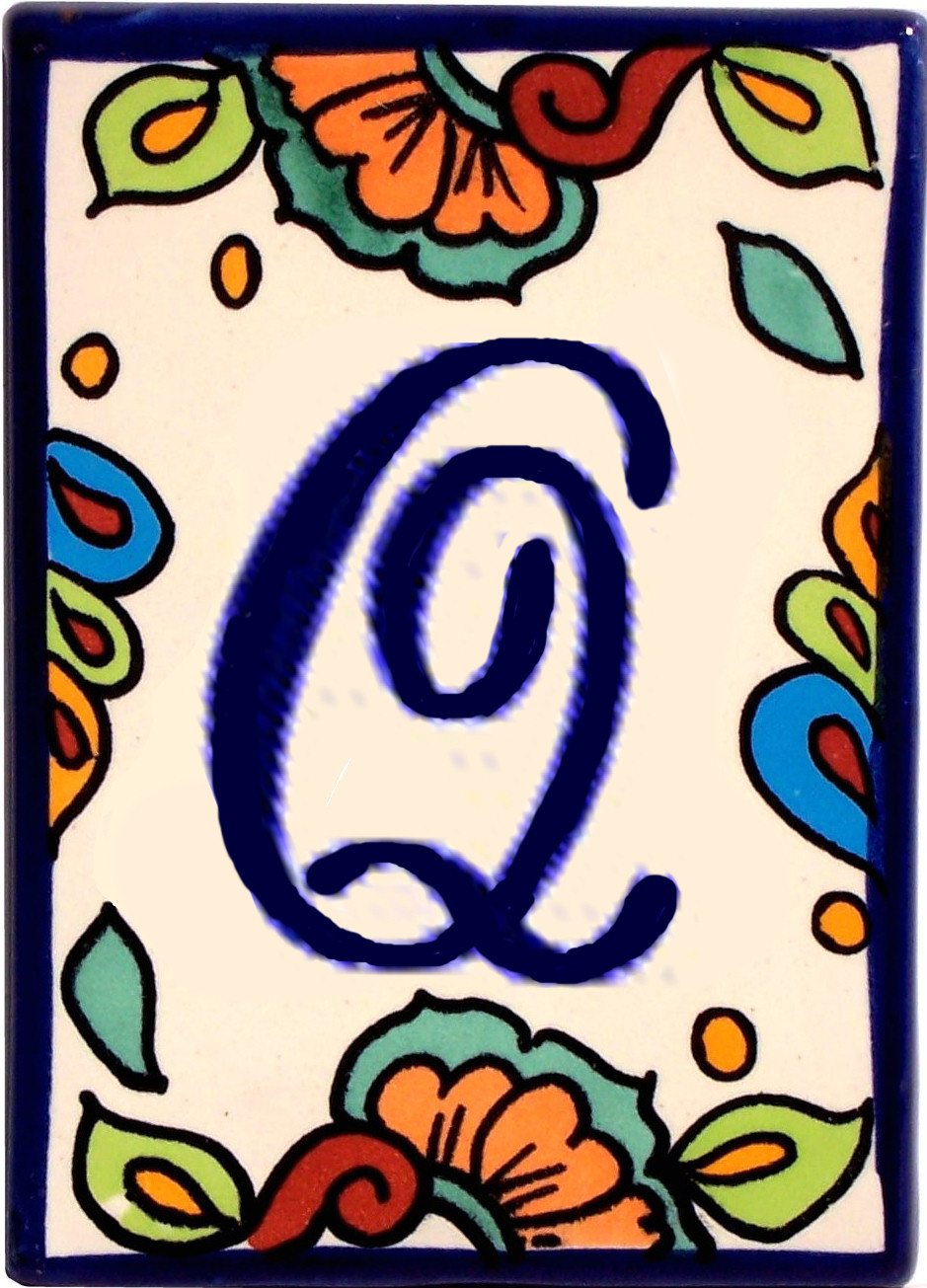 Hacienda Talavera Ceramic House Letter Q