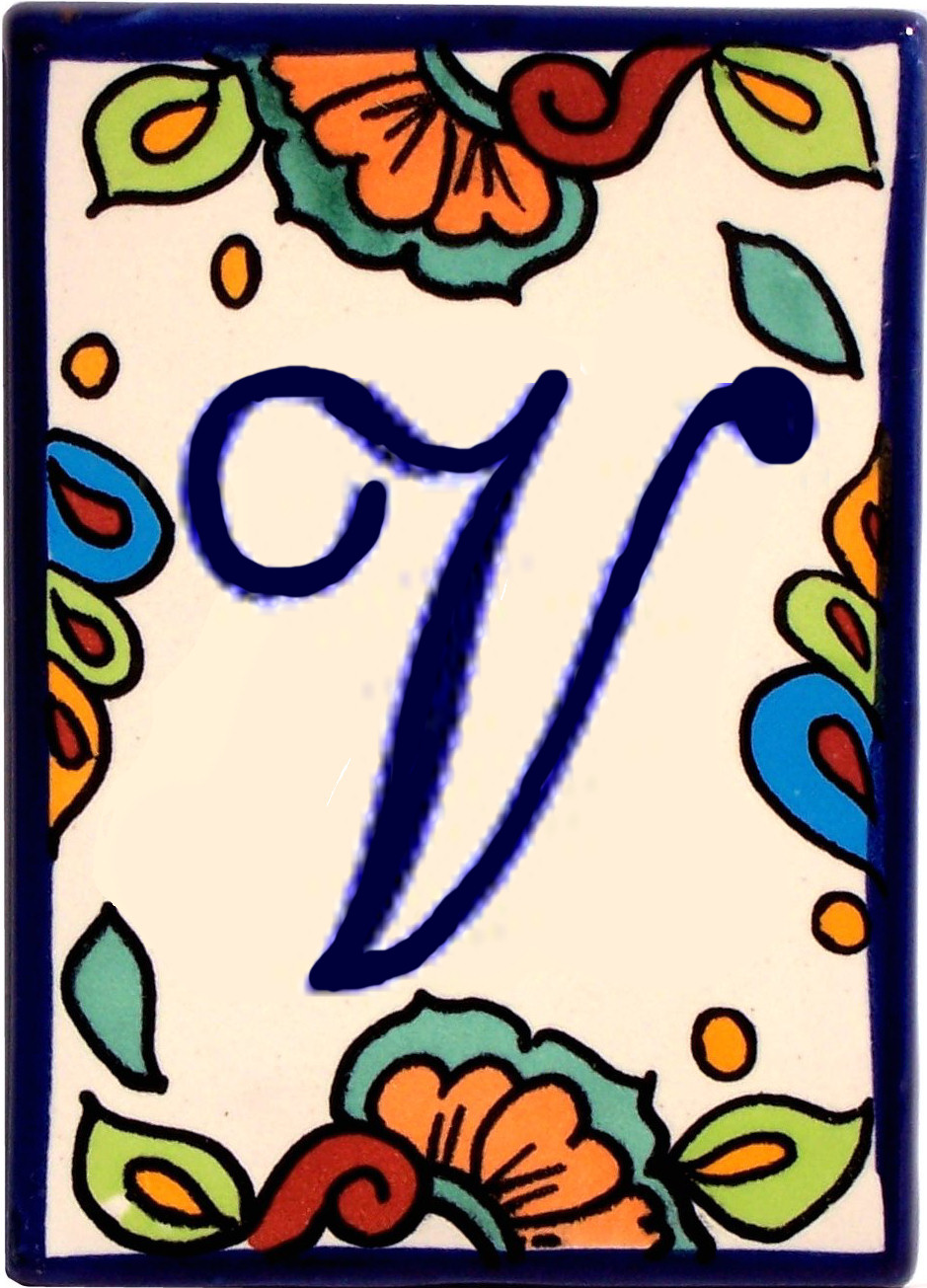 Hacienda Talavera Ceramic House Letter V