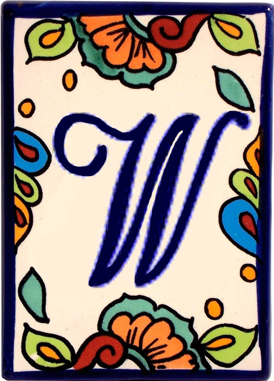 Hacienda Talavera Ceramic House Letter W