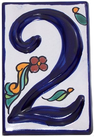 TalaMex Colonial Talavera Ceramic House Number Two