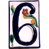 TalaMex Colonial Talavera Ceramic House Number Six