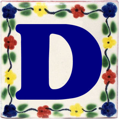 TalaMex Bouquet Talavera Clay House Letter D