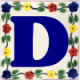 TalaMex Bouquet Talavera Clay House Letter D