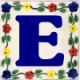 TalaMex Bouquet Talavera Clay House Letter E