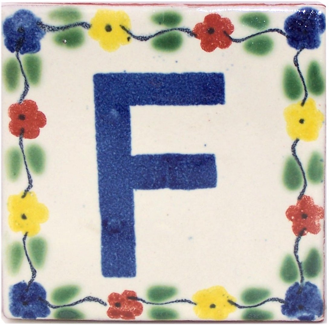 TalaMex Bouquet Talavera Clay House Letter F