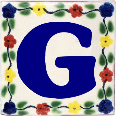 TalaMex Bouquet Talavera Clay House Letter G