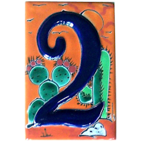 TalaMex Desert Talavera Ceramic House Number Two