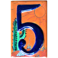 TalaMex Desert Talavera Ceramic House Number Five