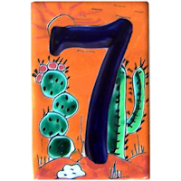 TalaMex Desert Talavera Ceramic House Number Seven