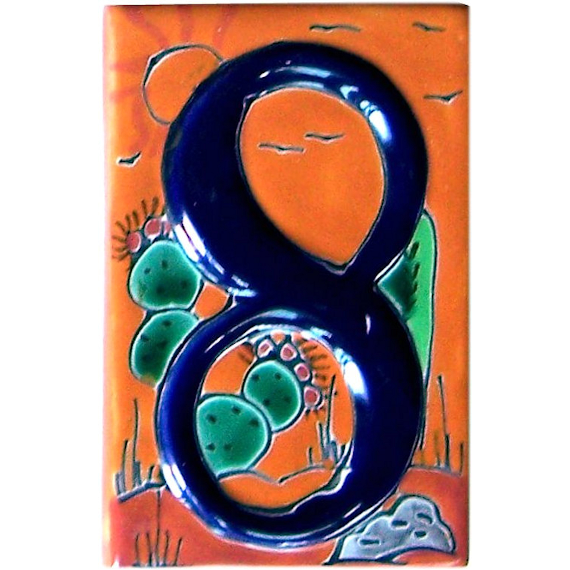 TalaMex Desert Talavera Ceramic House Number Eight