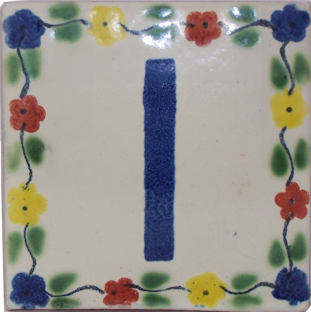 TalaMex Bouquet Talavera Clay House Letter I