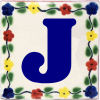 TalaMex Bouquet Talavera Clay House Letter J