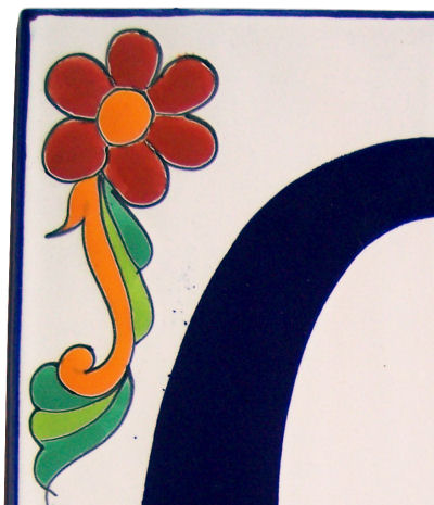 Big Talavera Ceramic Building Number Six Close-Up