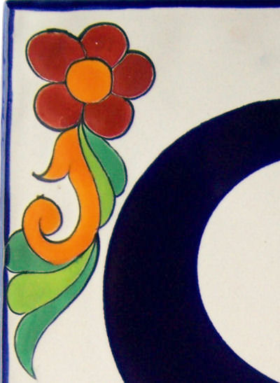 Big Talavera Ceramic Building Number Eight Close-Up