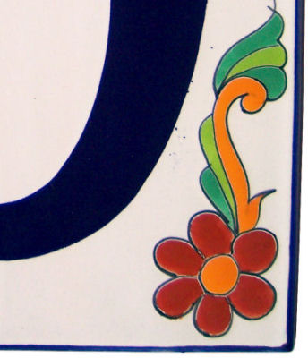 Big Talavera Ceramic Building Number Nine Close-Up