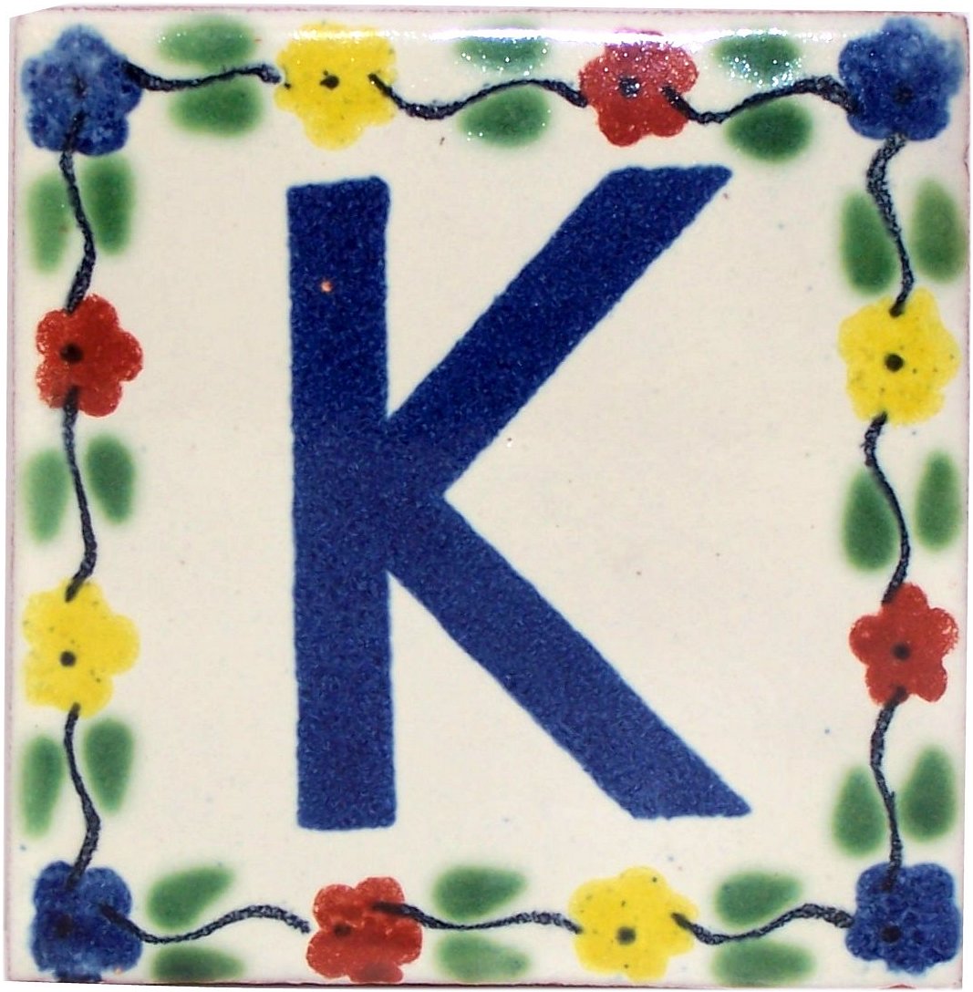 TalaMex Bouquet Talavera Clay House Letter K