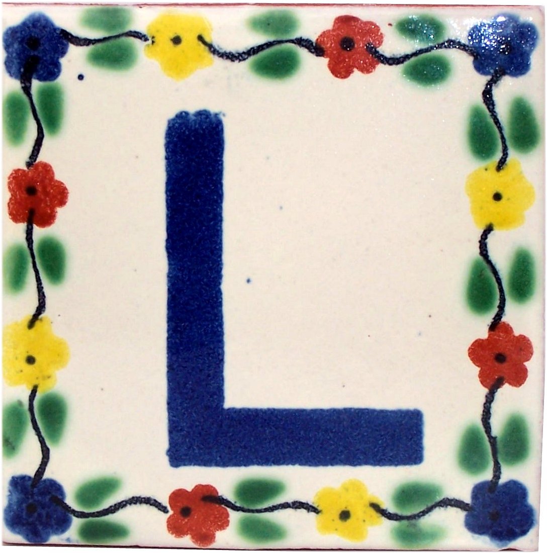 TalaMex Bouquet Talavera Clay House Letter L