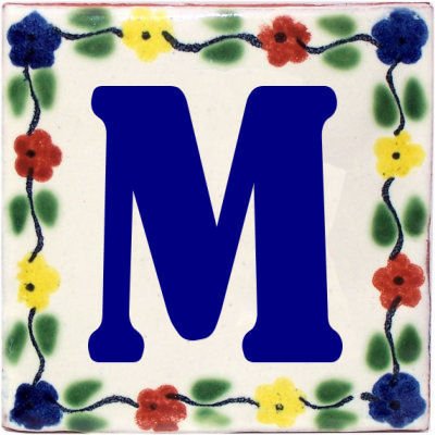 TalaMex Bouquet Talavera Clay House Letter M