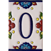 TalaMex Mexican Talavera Mission Tile House Number Zero