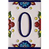 TalaMex Mexican Talavera Mission Tile House Number Zero