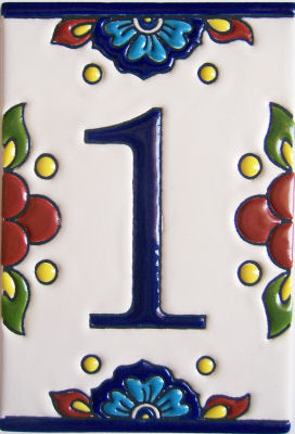 Mexican Talavera Mission Tile House Number One