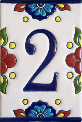 Mexican Talavera Mission Tile House Number Two