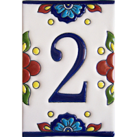 TalaMex Mexican Talavera Mission Tile House Number Two