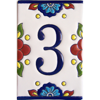 TalaMex Mexican Talavera Mission Tile House Number Three