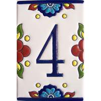 TalaMex Mexican Talavera Mission Tile House Number Four