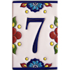 TalaMex Mexican Talavera Mission Tile House Number Seven